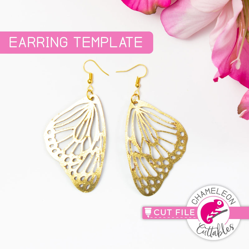 Butterfly Wing Earring Template svg png dxf eps SVG DXF PNG Cutting File