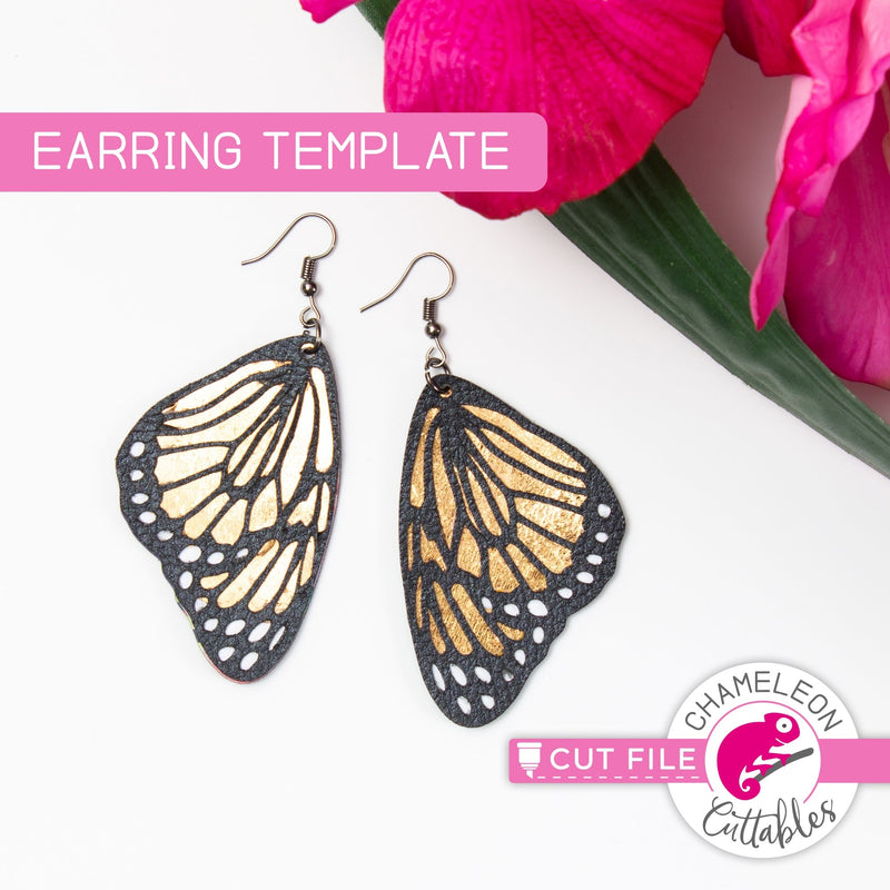 Butterfly Wing Earring Template svg png dxf eps SVG DXF PNG Cutting File