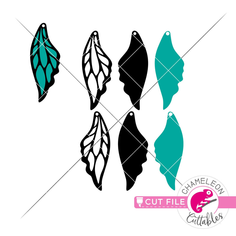Butterfly Wing inspired Earring Template svg png dxf eps jpeg SVG DXF PNG Cutting File