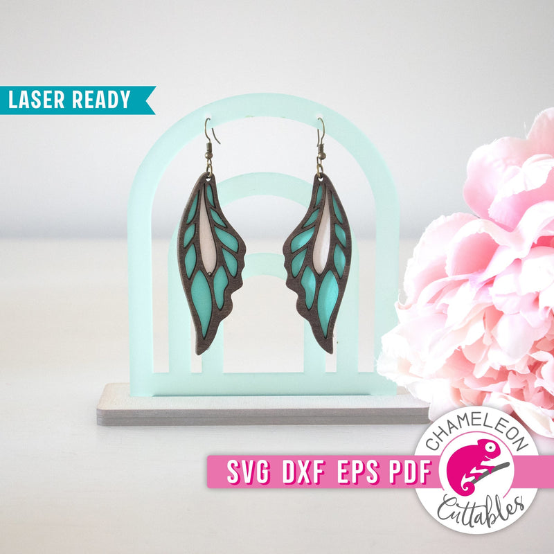 Butterfly Wing inspired Earrings for Laser cutter svg dxf eps pdf SVG DXF PNG Cutting File