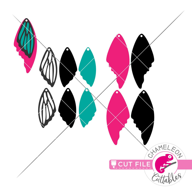 Butterfly wings Earring Template svg png dxf eps SVG DXF PNG Cutting File