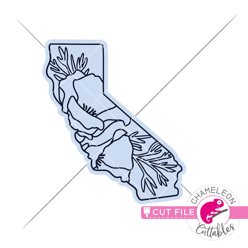 California state flower SVG for Glowforge svg png dxf eps jpeg SVG DXF PNG Cutting File