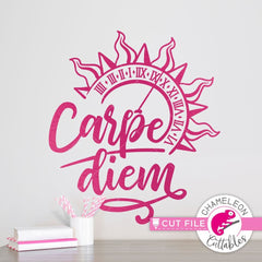 Carpe Diem Sundail Seize the Day svg png dxf eps SVG DXF PNG Cutting File