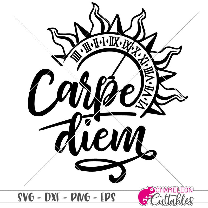 Carpe Diem Sundail Seize the Day svg png dxf eps SVG DXF PNG Cutting File