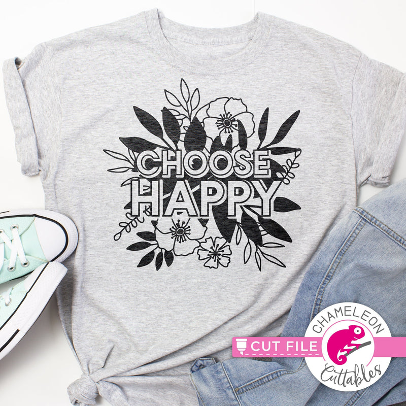 Choose Happy Flowers svg png dxf eps jpeg SVG DXF PNG Cutting File
