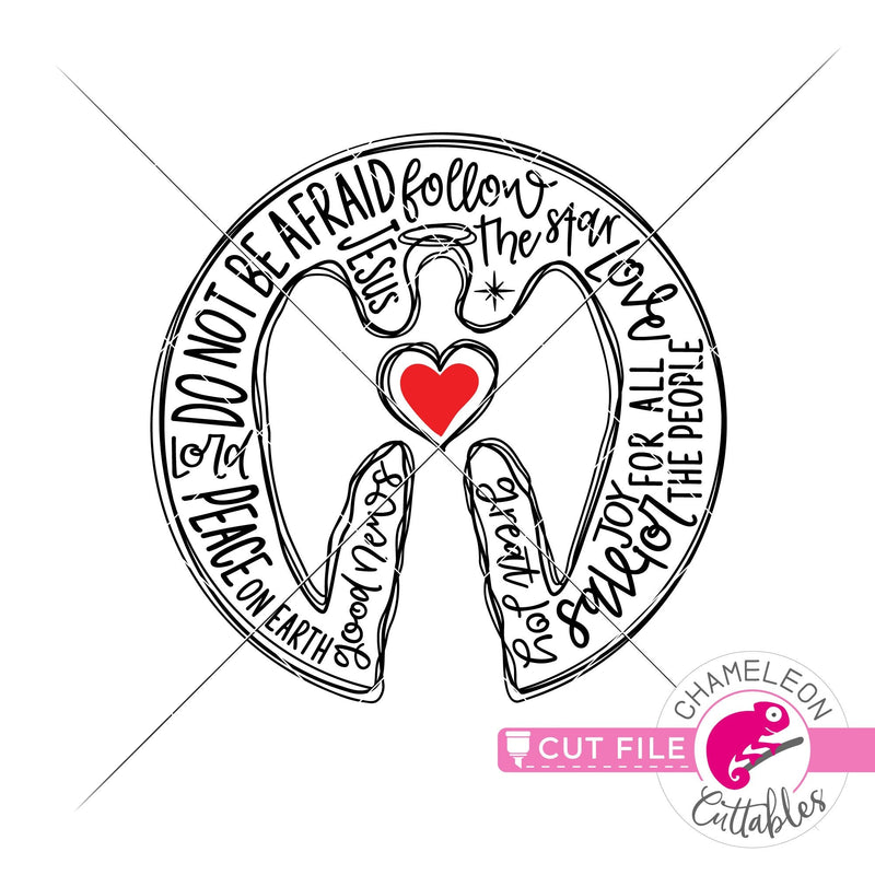 Christmas Angel word art circle svg png dxf eps jpeg SVG DXF PNG Cutting File