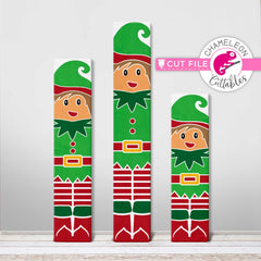 Christmas Elf winter porch sign vertical svg png dxf SVG DXF PNG Cutting File