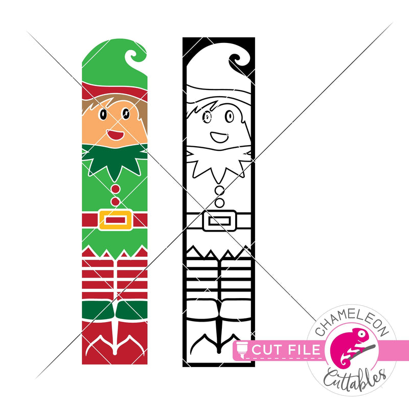 Christmas Elf winter porch sign vertical svg png dxf SVG DXF PNG Cutting File