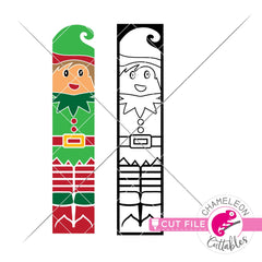 Christmas Elf winter porch sign vertical svg png dxf SVG DXF PNG Cutting File