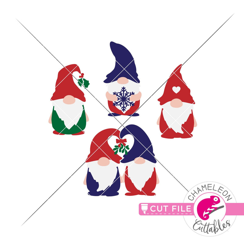 Christmas gnomes layred svg png dxf eps jpeg SVG DXF PNG Cutting File