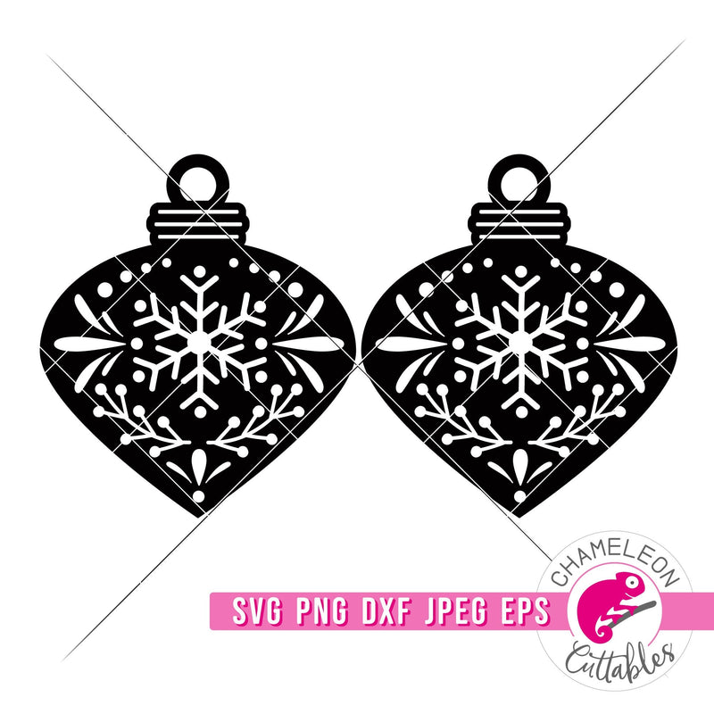 Christmas Ornament Earring Template 2 Laser svg png dxf eps jpeg SVG DXF PNG Cutting File
