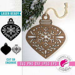 Christmas Ornament Scandinavian Folk Art laser svg png dxf eps jpeg SVG DXF PNG Cutting File