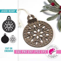 Christmas Ornament Scandinavian Folk Art round svg png dxf eps jpeg SVG DXF PNG Cutting File