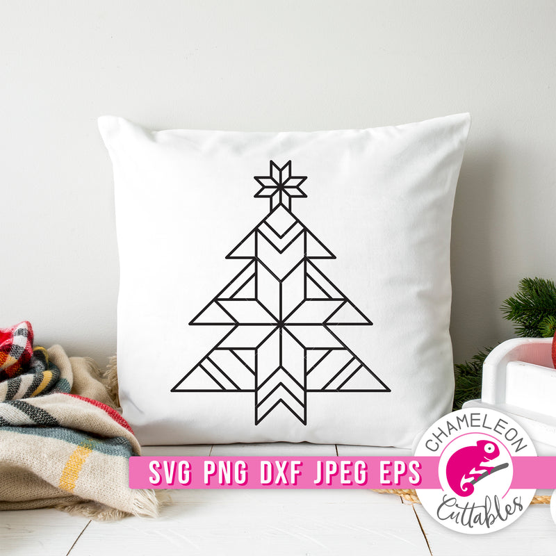 Geometric Christmas Tree svg png dxf eps jpeg