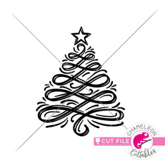 Christmas Tree Sketch svg png dxf eps jpeg SVG DXF PNG Cutting File