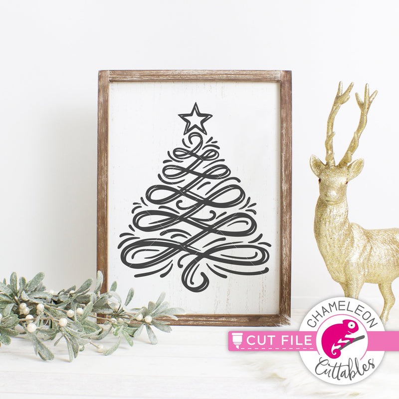 Christmas Tree Sketch svg png dxf eps jpeg SVG DXF PNG Cutting File