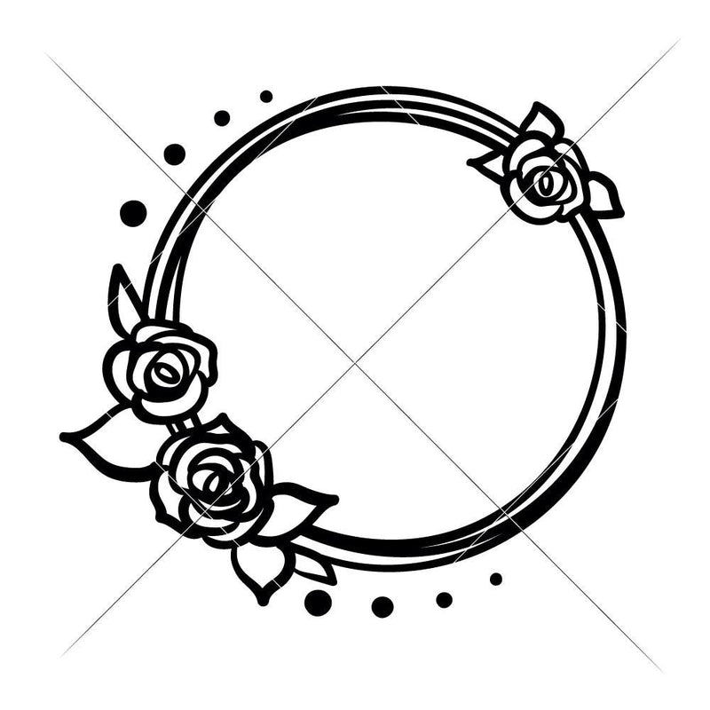 Circle With 3 Roses For Monogram Svg Png Dxf Eps Svg Dxf Png Cutting File