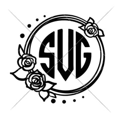 Circle With 3 Roses For Monogram Svg Png Dxf Eps Svg Dxf Png Cutting File