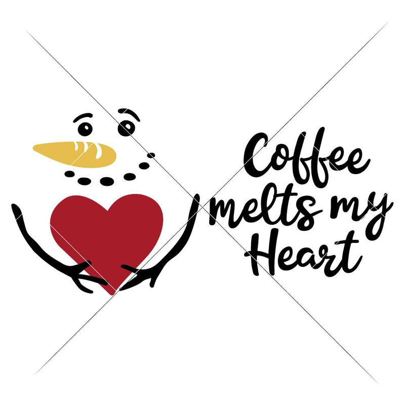 Coffee Melts My Heart Snowman For Mug Svg Png Dxf Eps Svg Dxf Png Cutting File