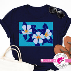 Colorado state flower blue Columbine layered svg png dxf eps jpeg SVG DXF PNG Cutting File