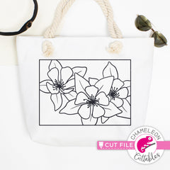 Colorado state flower blue Columbine outline svg png dxf eps jpeg SVG DXF PNG Cutting File