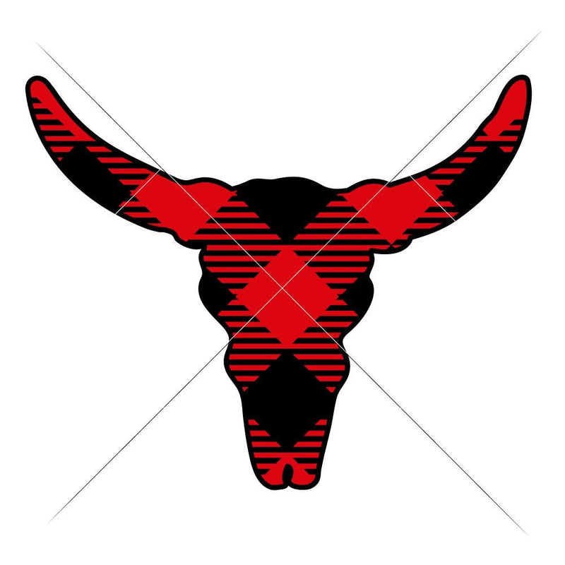Cow Skull Bull Head Plaid Svg Png Dxf Eps Svg Dxf Png Cutting File