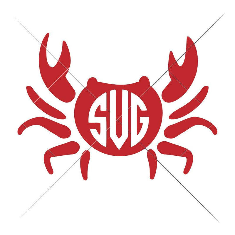 Crab For Monogram Svg Png Dxf Eps Svg Dxf Png Cutting File