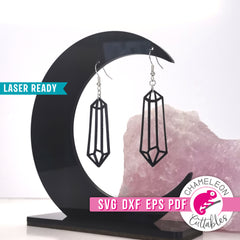 Crystal earring template for Laser cutter svg dxf eps pdf