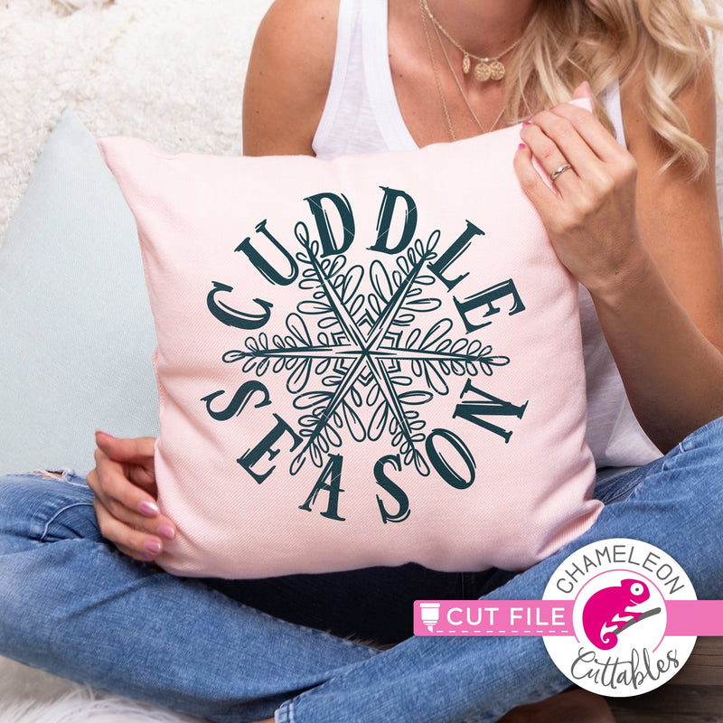 Cuddle Season Snowflake Sketch svg png dxf eps jpeg SVG DXF PNG Cutting File