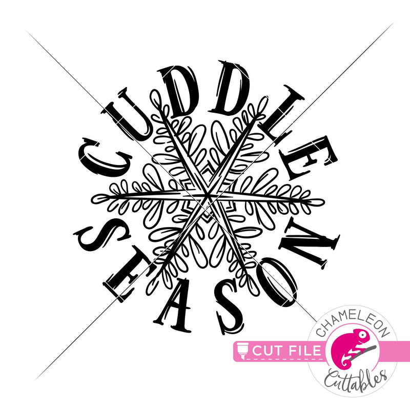 Cuddle Season Snowflake Sketch svg png dxf eps jpeg SVG DXF PNG Cutting File