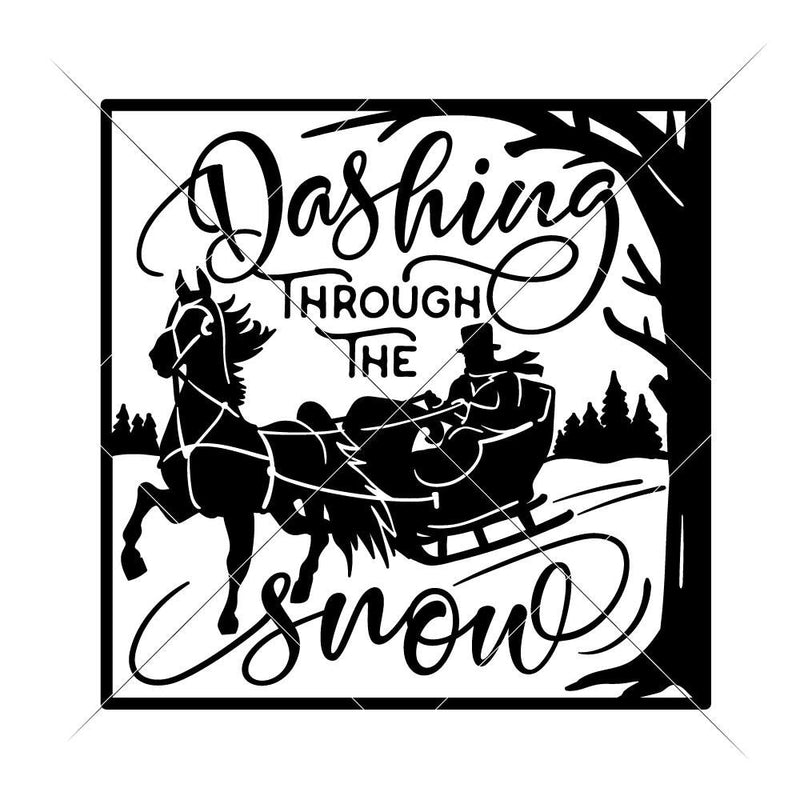 Dashing Through The Snow For Glass Block Svg Png Dxf Eps Svg Dxf Png Cutting File