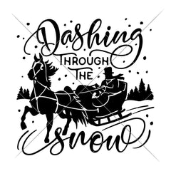 Dashing Through The Snow With Horse Sleigh Svg Png Dxf Eps Svg Dxf Png Cutting File