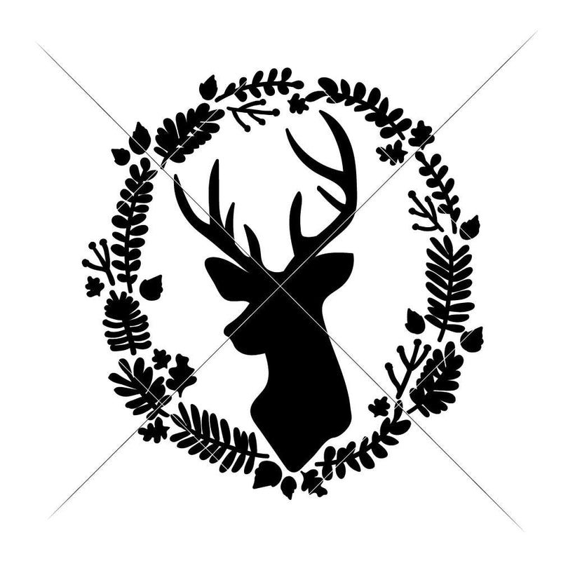 Deer With Christmas Wreath Svg Png Dxf Eps Svg Dxf Png Cutting File