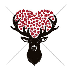 Deer With Hearts Svg Png Dxf Eps Svg Dxf Png Cutting File