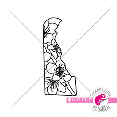 Delaware state flower Peach Blossom outline svg png dxf eps jpeg SVG DXF PNG Cutting File