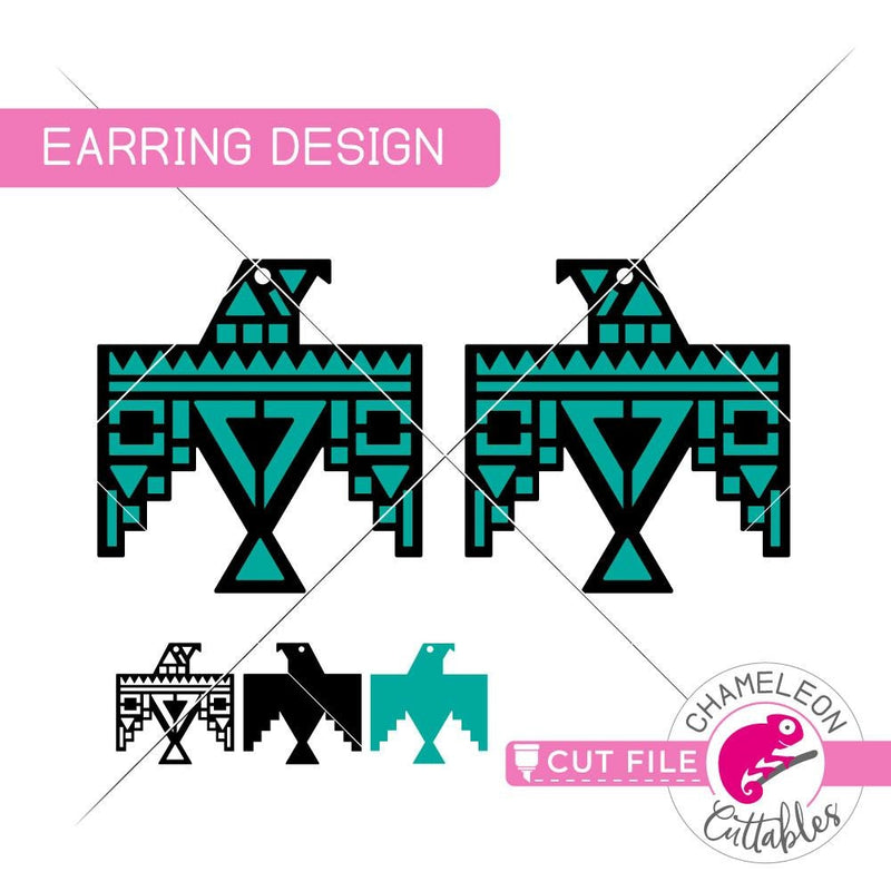Eagle Earring Template svg png dxf eps SVG DXF PNG Cutting File