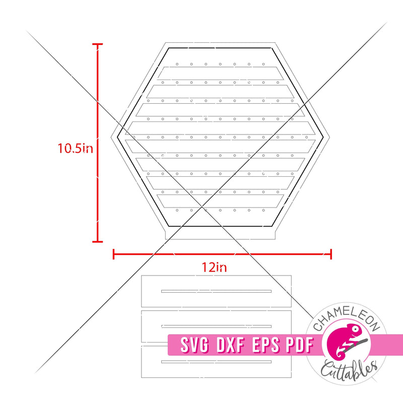 Earring Display Hexagon for Laser cutter svg dxf eps pdf SVG DXF PNG Cutting File