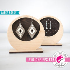 Earring Display Moon for Laser cutter svg dxf eps pdf SVG DXF PNG Cutting File