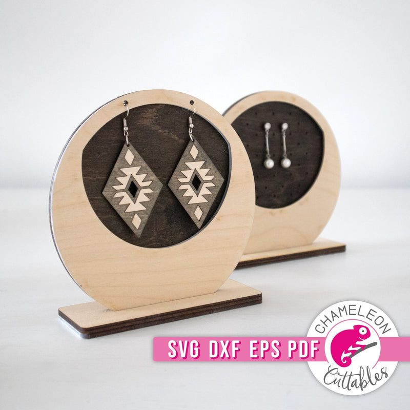 Earring Display Moon for Laser cutter svg dxf eps pdf SVG DXF PNG Cutting File
