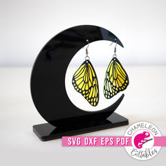 Earring Display waning Moon for Laser cutter svg dxf eps pdf SVG DXF PNG Cutting File