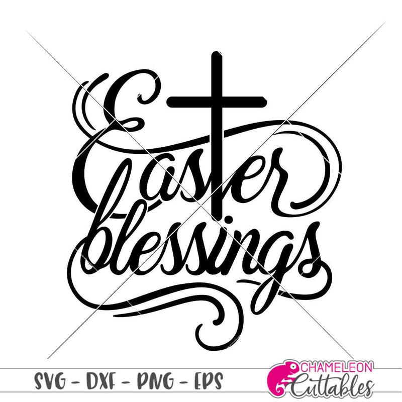 Easter blessings with cross svg png dxf eps SVG DXF PNG Cutting File