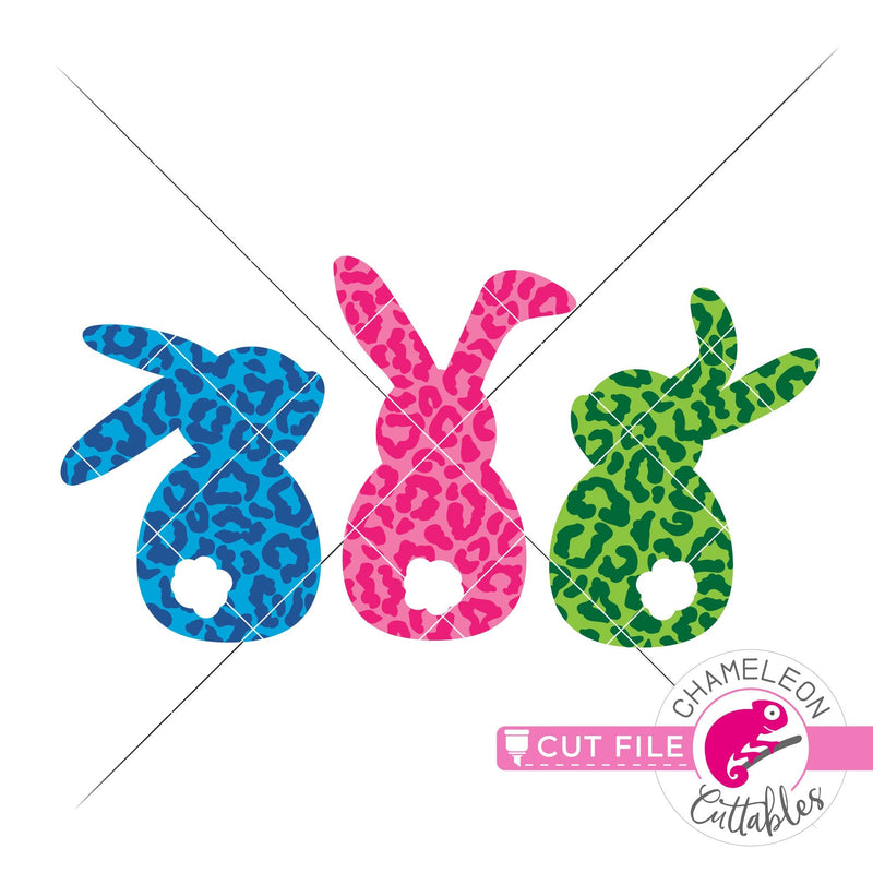 Easter bunnies with cheetah pattern svg png dxf eps jpeg SVG DXF PNG Cutting File