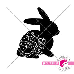 Easter bunnies with floral pattern svg png dxf eps jpeg SVG DXF PNG Cutting File