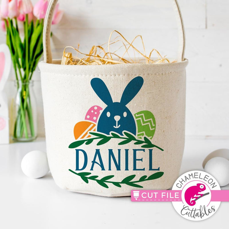 Easter Bunny Frame For Name Svg Png Dxf Eps Svg Dxf Png Cutting File