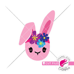 Easter Cutie bunny girl with flowers svg png dxf eps jpeg SVG DXF PNG Cutting File