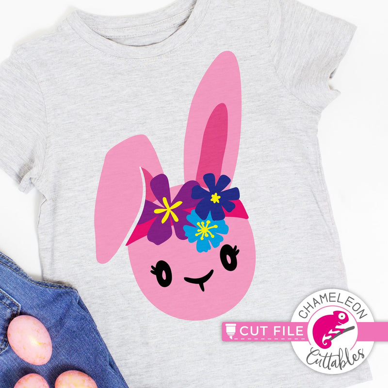 Easter Cutie bunny girl with flowers svg png dxf eps jpeg SVG DXF PNG Cutting File