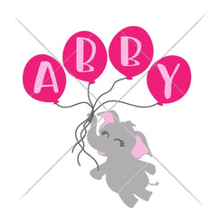 Elephant With 4 Balloons Svg Png Dxf Eps Svg Dxf Png Cutting File