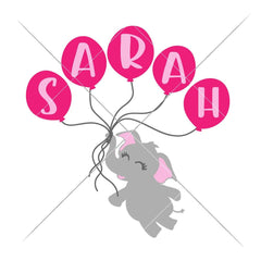 Elephant With 5 Balloons Svg Png Dxf Eps Svg Dxf Png Cutting File