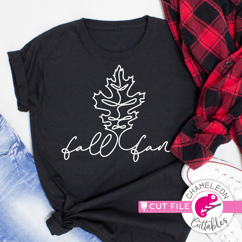 Fall fan leaf line art svg png dxf eps jpeg SVG DXF PNG Cutting File