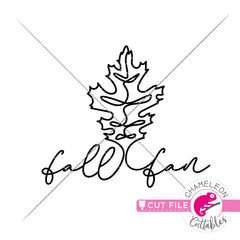 Fall fan leaf line art svg png dxf eps jpeg SVG DXF PNG Cutting File